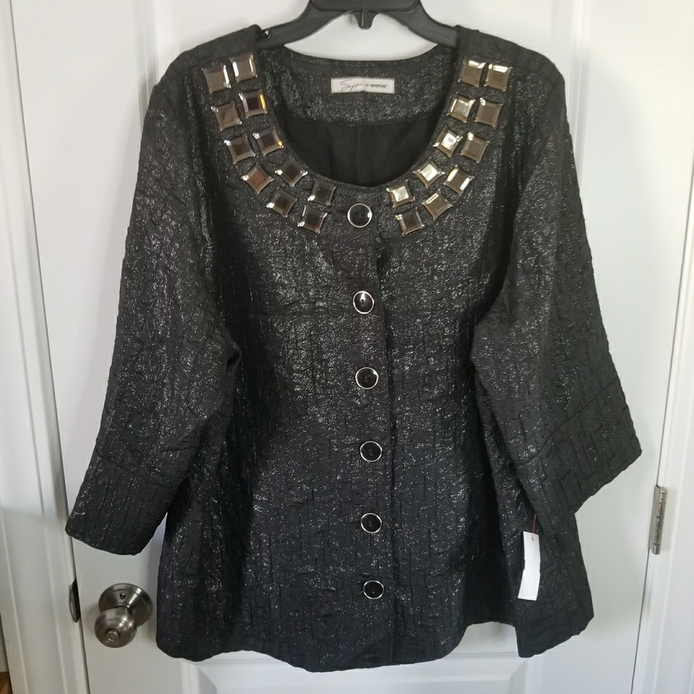 2x Avenue silver blazer with gemstones, like new